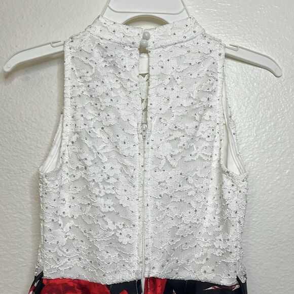 Speechless Girls Sparkling Lace-Floral Hi-Lo Formal Dress Sz 10 - Picture 9 of 13